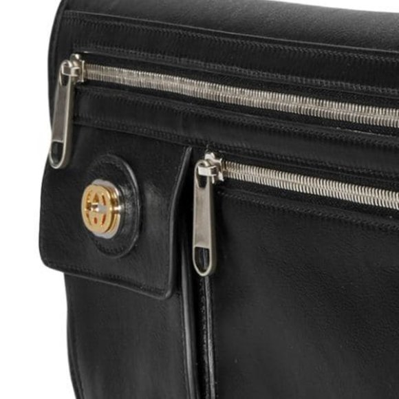 Gucci Medium Soft Leather Messenger Bag In Black NEW W DUSTBAG - Picture 4 of 11